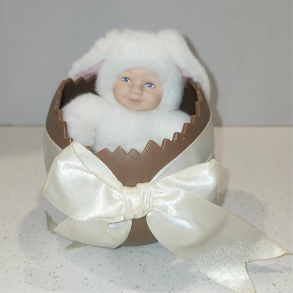 Easter Anne Geddes Baby Bunny in Chocolate Easter Egg Collectable Plush 1997
